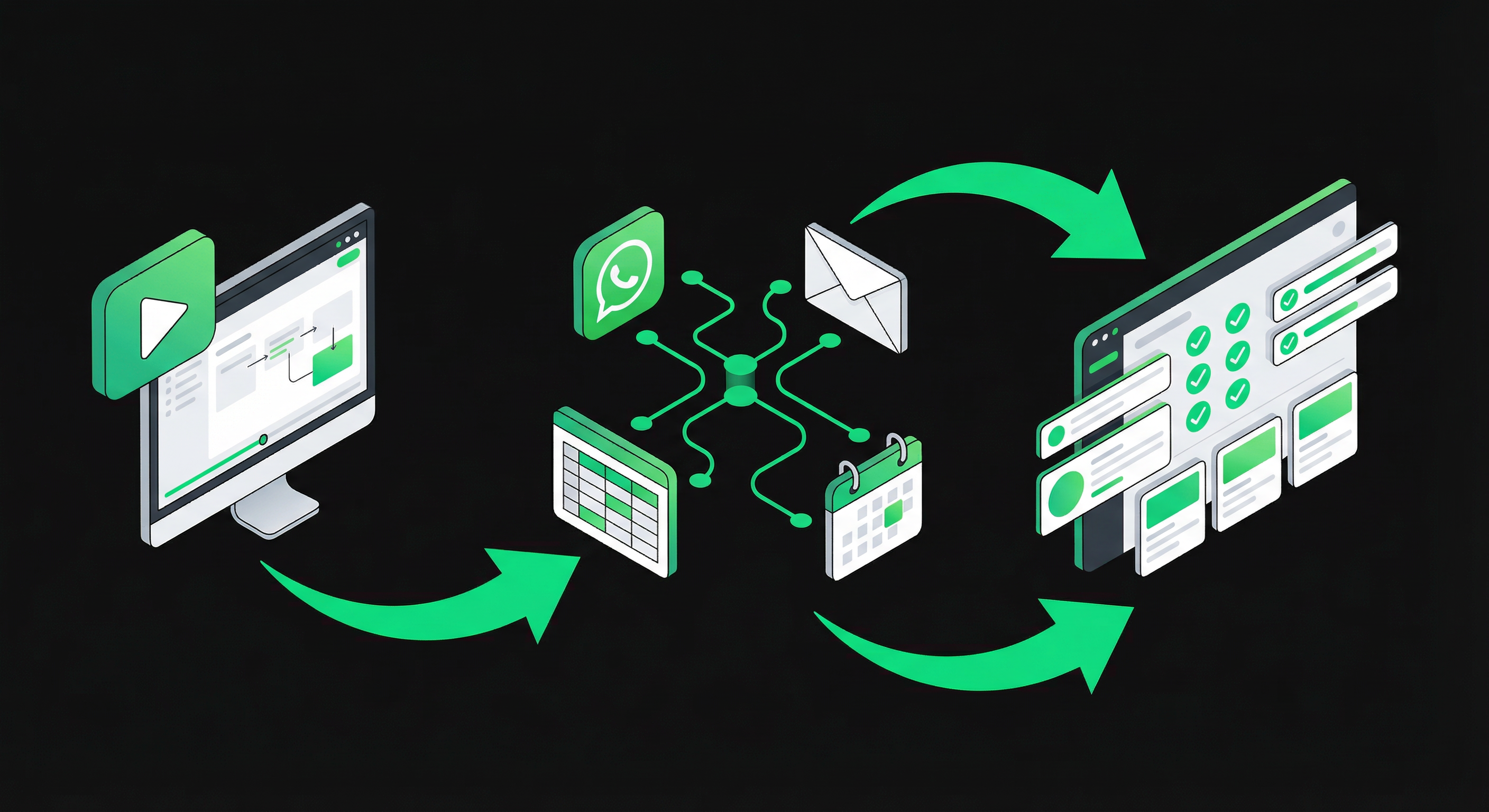 Flujo de trabajo de CRM Pasivo: graba tu proceso, conecta tus herramientas, obtén un dashboard organizado